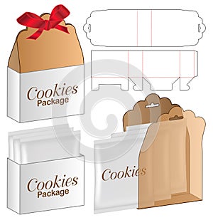 Box packaging die cut template design. 3d mock-up