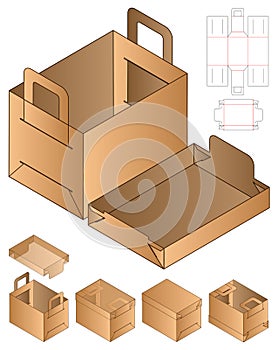 Box packaging die cut template design. 3d mock-up