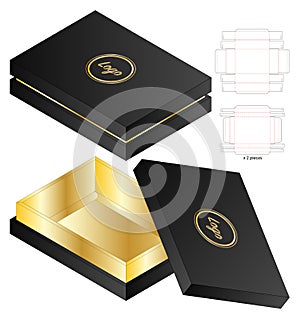 Box packaging die cut template design. 3d mock-up