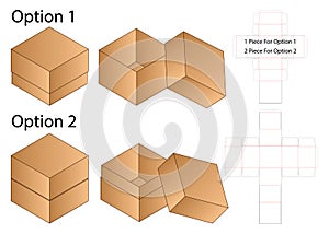 Box packaging die cut template design. 3d mock-up