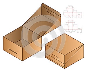 Box packaging die cut template design. 3d mock-up