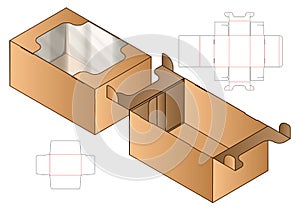 Box packaging die cut template design. 3d mock-up