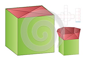 Box packaging die cut template design. 3d mock-up