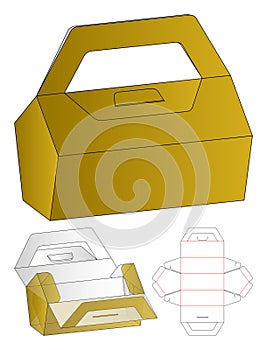 Box packaging die cut template design. 3d mock-up