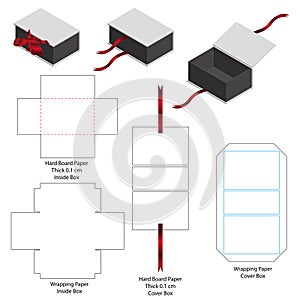 Box packaging die cut template design. 3d mock-up photo