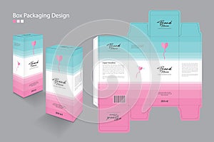 Box, Packaging Template for cosmetic, Supplement, spa, Beauty, food, Hair, Skin, Package design