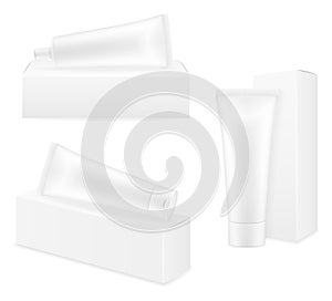 Box packaging and tube of toothpaste empty template for design stock vector illustration