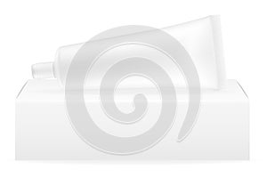 Box packaging and tube of toothpaste empty template for design stock vector illustration