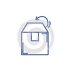 Box packing line icon concept. Box packing flat  vector symbol, sign, outline illustration.