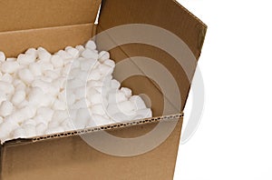 Box with packing 'peanuts'