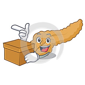 With box pancreas character cartoon style