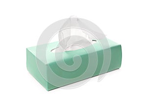Box of paper tissues isolated