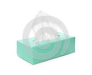 Box of paper tissues isolated
