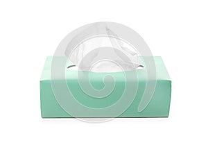Box of paper tissues isolated