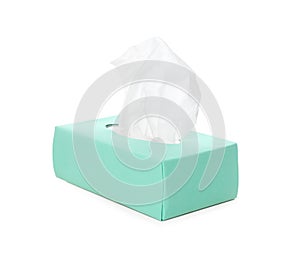 Box of paper tissues isolated