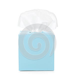 Box with paper tissues isolated