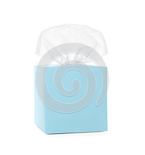 Box with paper tissues isolated