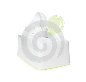 Box of paper tissues isolated