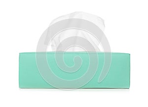 Box with paper tissues isolated