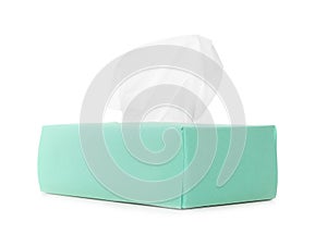Box with paper tissues isolated