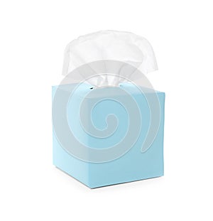 Box with paper tissues isolated
