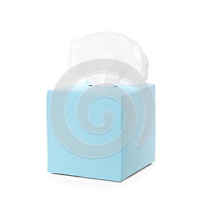 Box with paper tissues isolated