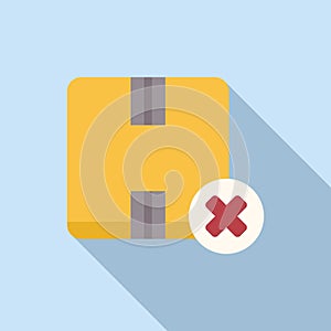 Box parcel icon flat vector. Return goods