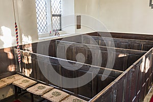 Box pews in a Unitarian Chapel.