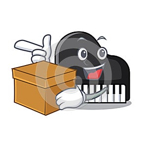 With box piano character cartoon style