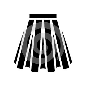 box pleat skirt glyph icon vector illustration