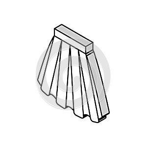 box pleat skirt isometric icon vector illustration photo