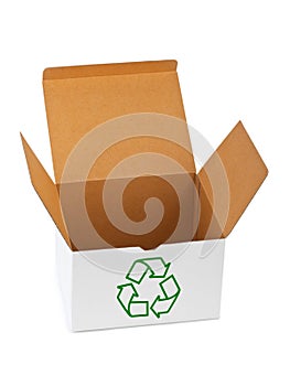 Box with recycling sign