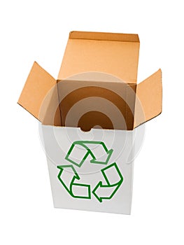 Box with recycling sign