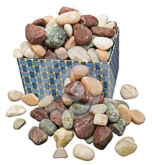 Box of rocks loose isolated white