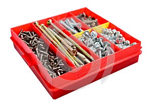 A box of screws and bolts