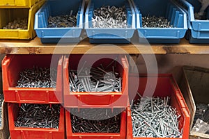 Box with screws and nails