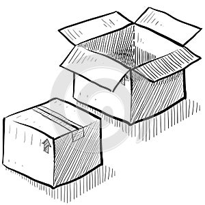 Box, shipping, or packaging illustration