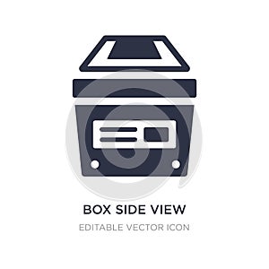 box side view icon on white background. Simple element illustration from General concept