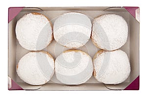 Box with six german donuts