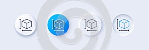 Box size line icon. Package dimension sign. Line icons. Vector