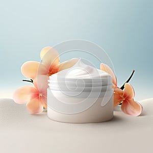a box of skin brightening cream with flowers