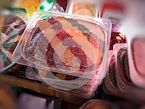 Box of spices in the shop of a street vendor