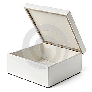 Box Square High Open Side 3D Illustration
