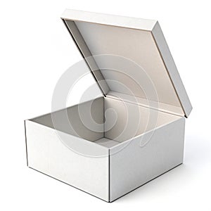 Box Square High Open Side 3D Illustration