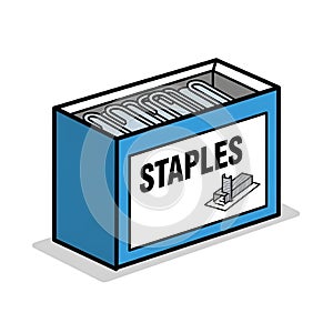 Box of Staples Illustration