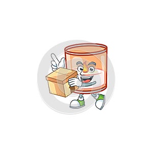 With box Super Funny candle in glass cartoon character style