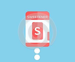 Box sweetener adding tablets logo design. Sugar, zucker, sugar cubes. Sweetener container vector design and illustration. photo