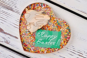 Box with sweets, Easter card.