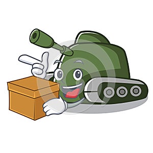 With box tank character cartoon style