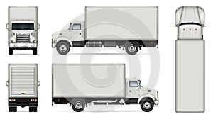 Box truck vector mockup photo